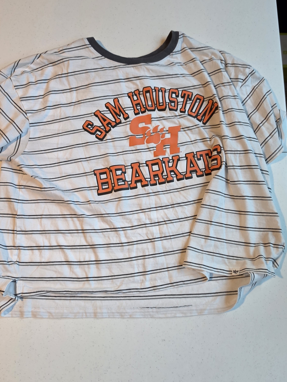 47 Sam Houston Bearkats Striped Tee - White, Black & Orange
